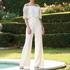 Antonio Melani White Lace Jumpsuit